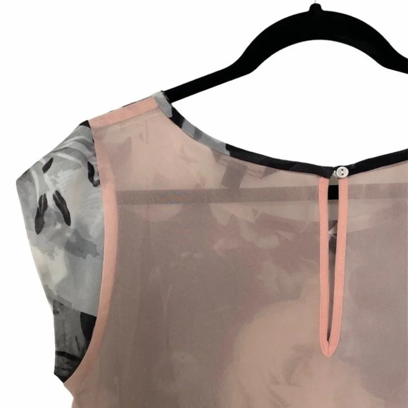 American Eagle Outfitters Sheer  Floral & Pink Blouse - Picture 3 of 6